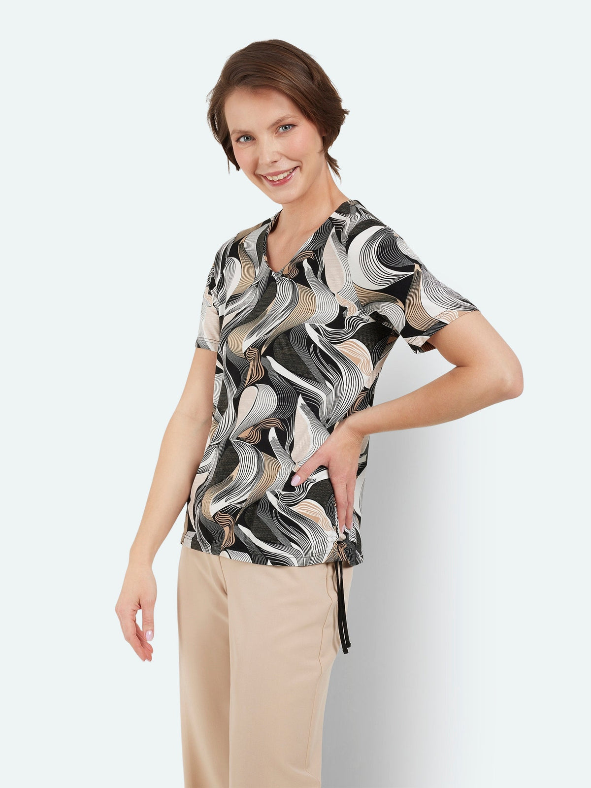 T-shirt - Sort Mix - V-hals