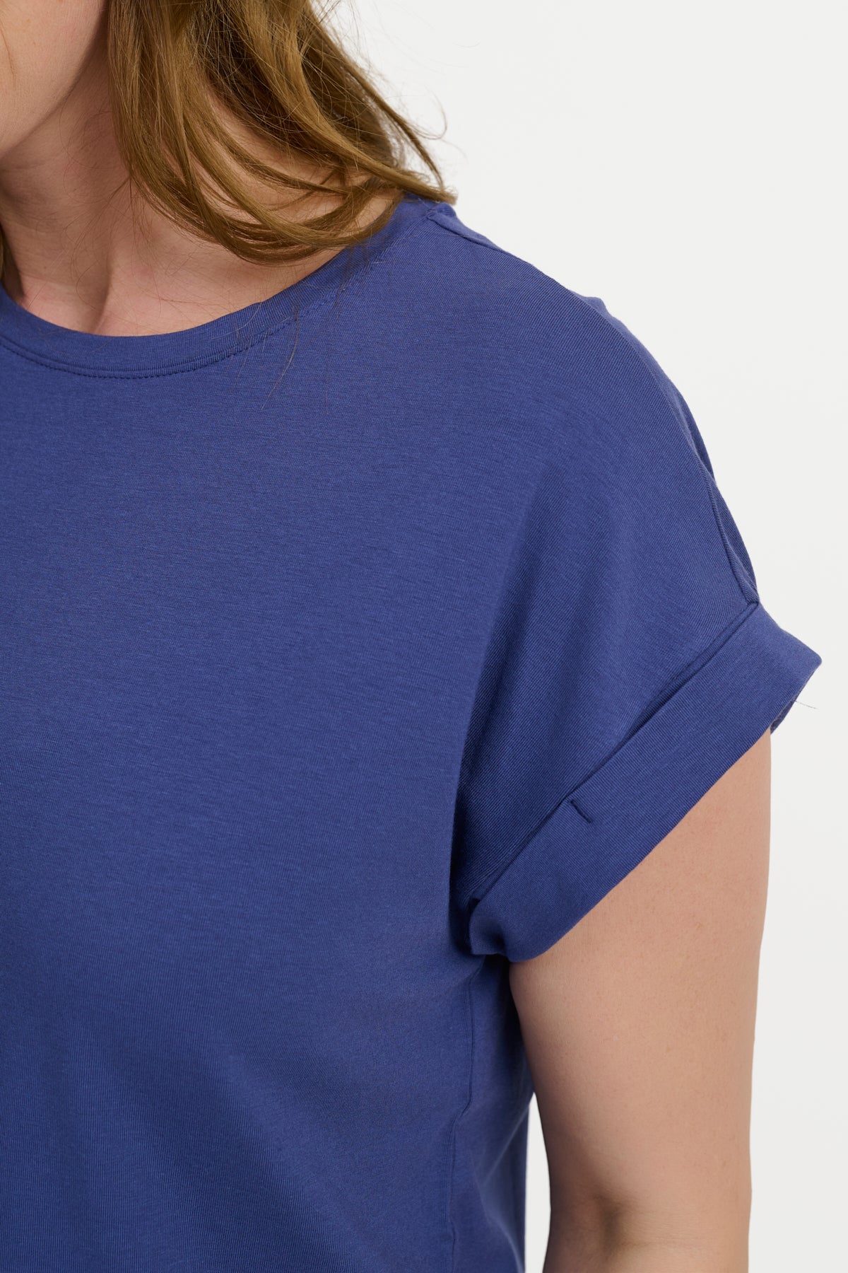 Kortærmet T-shirt - Mørkeblå - Med Opsmøg