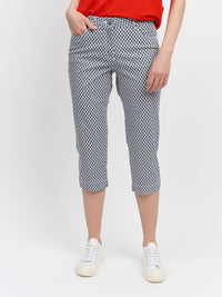Madelaine Capri Bukser - Navy - Mønstret