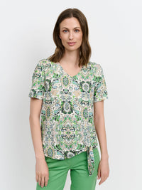 T-shirt - Grøn - Paisley Print