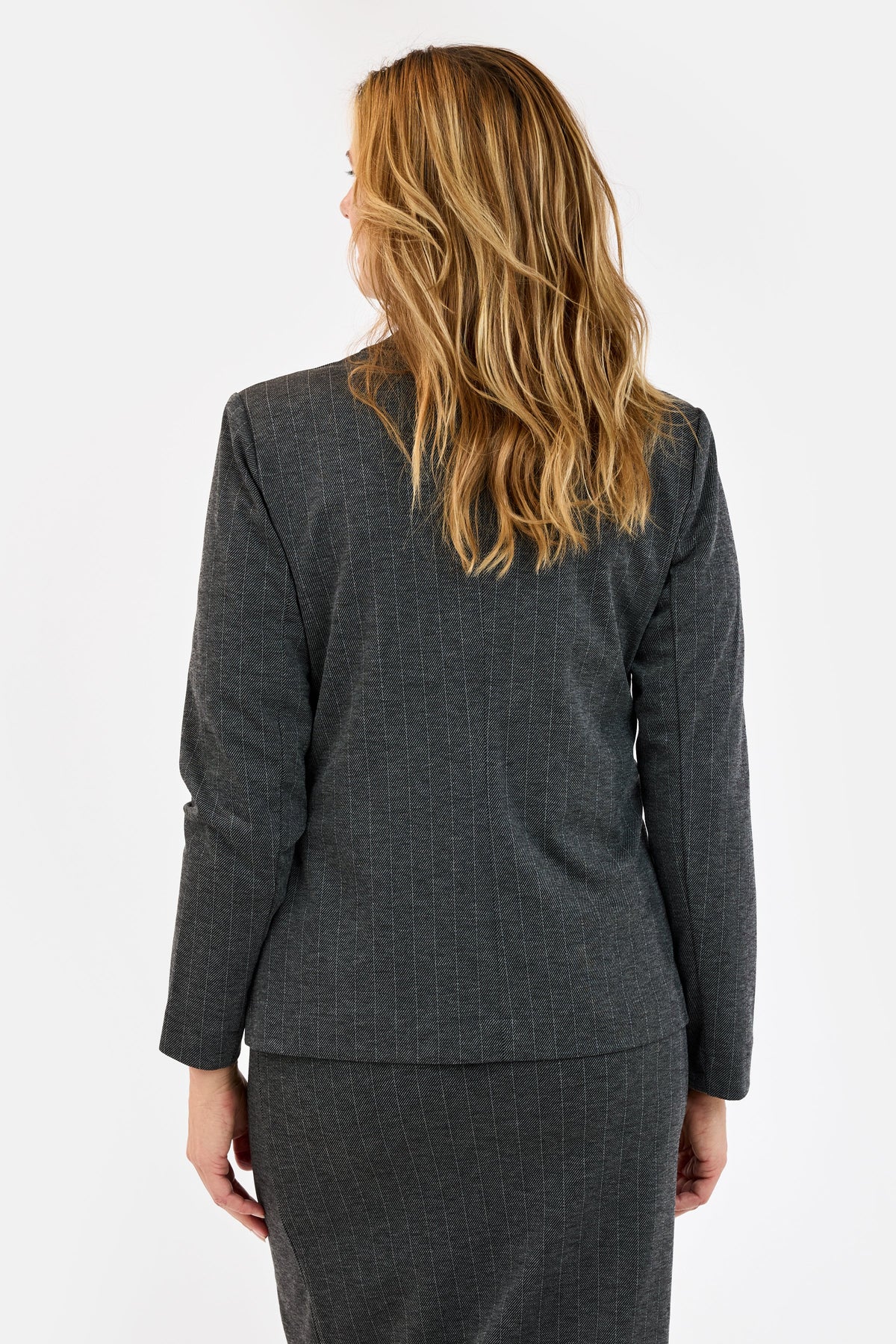 Blazer - Grå - Nålestribet