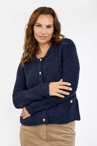 Langærmet Cardigan - Navy
