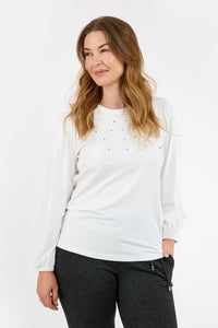 Langærmet T-shirt - Råhvid - Similisten