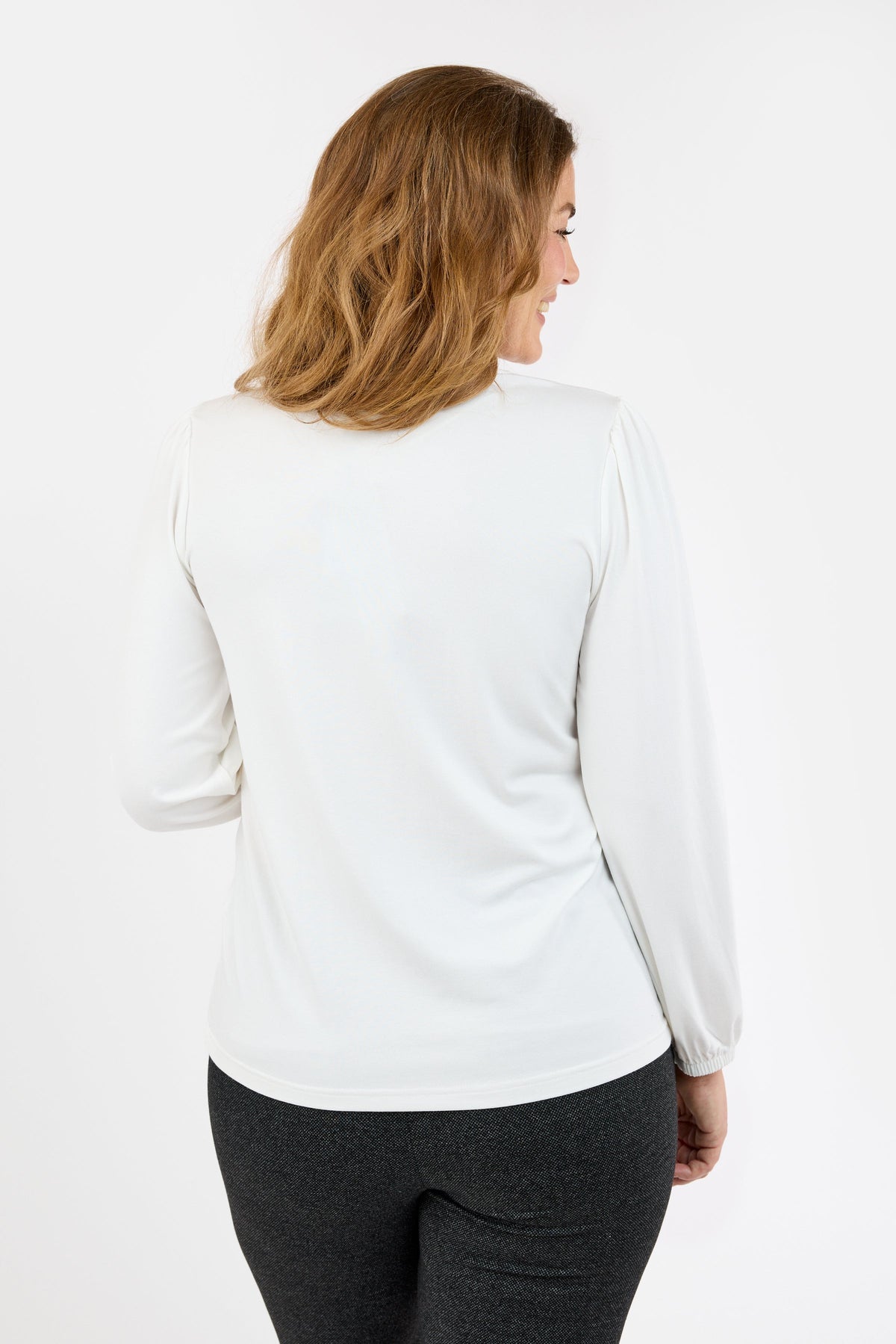 Langærmet T-shirt - Råhvid - Similisten