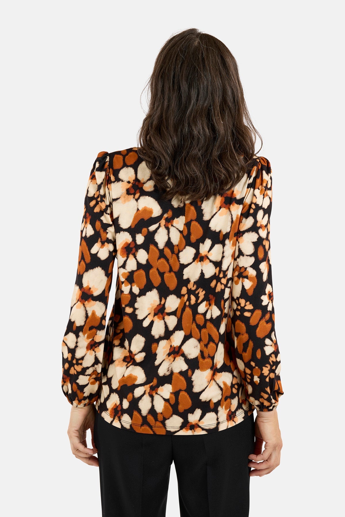 Langærmet T-shirt - Orange Mix - Mønstret