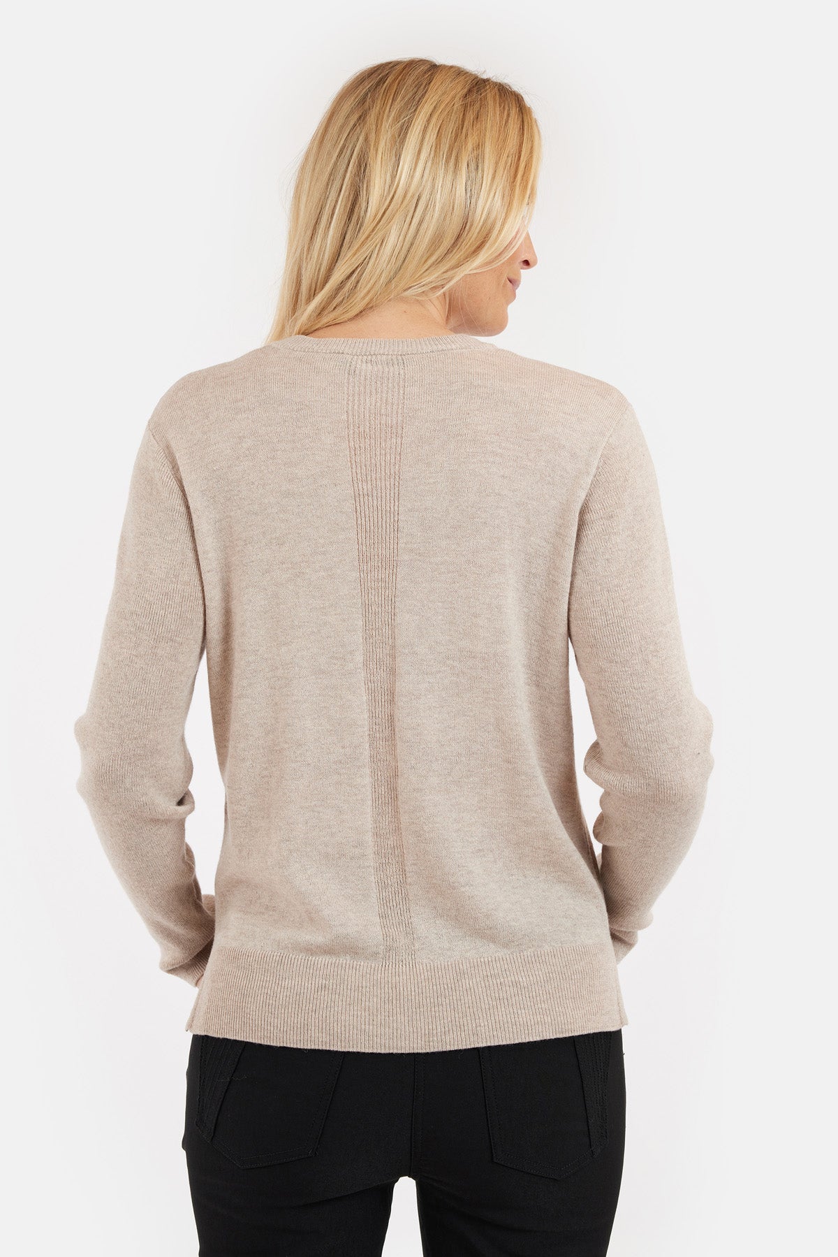 Langærmet Strik - Beige