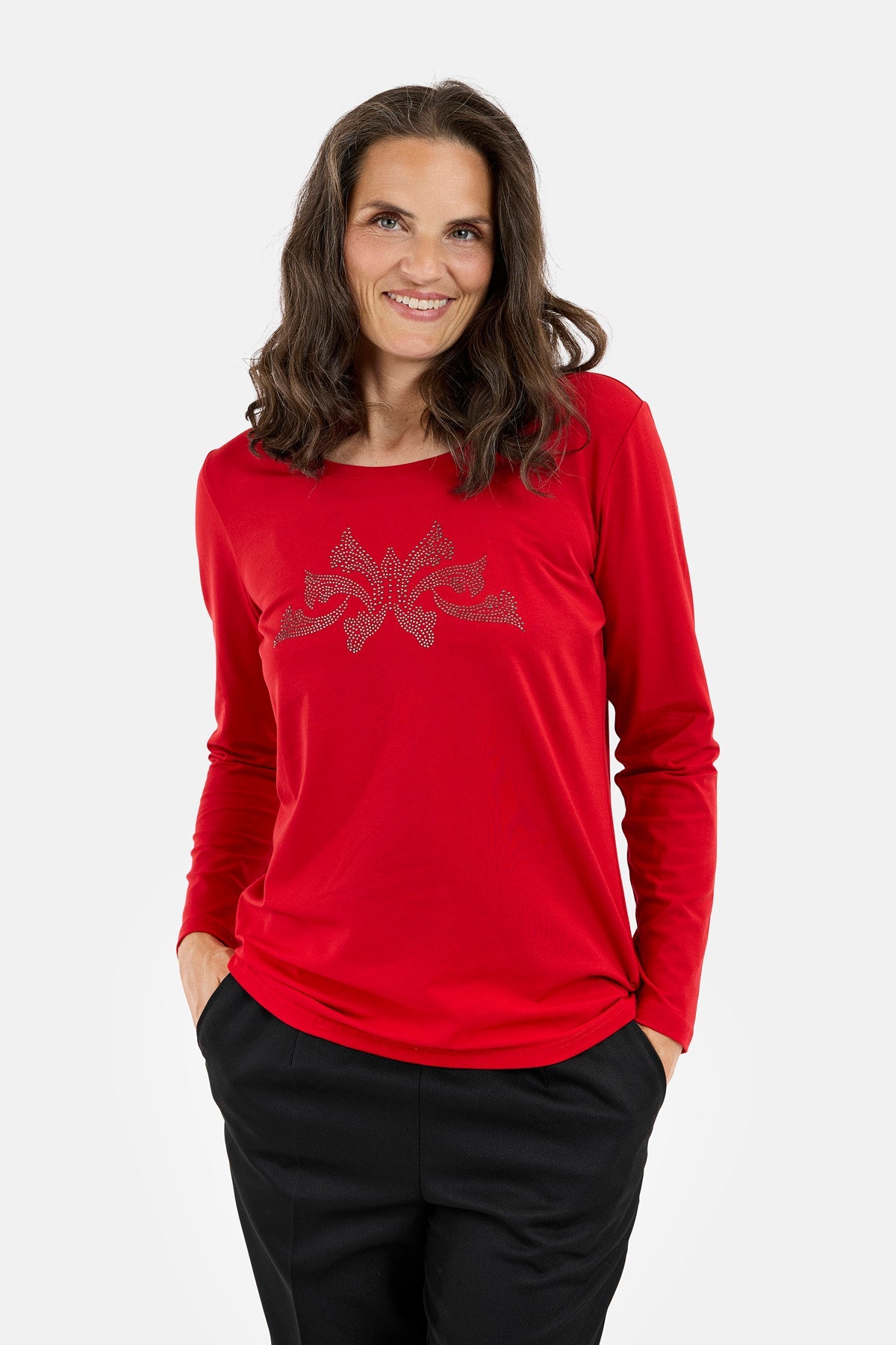 Langærmet T-shirt - Rød - Simisten