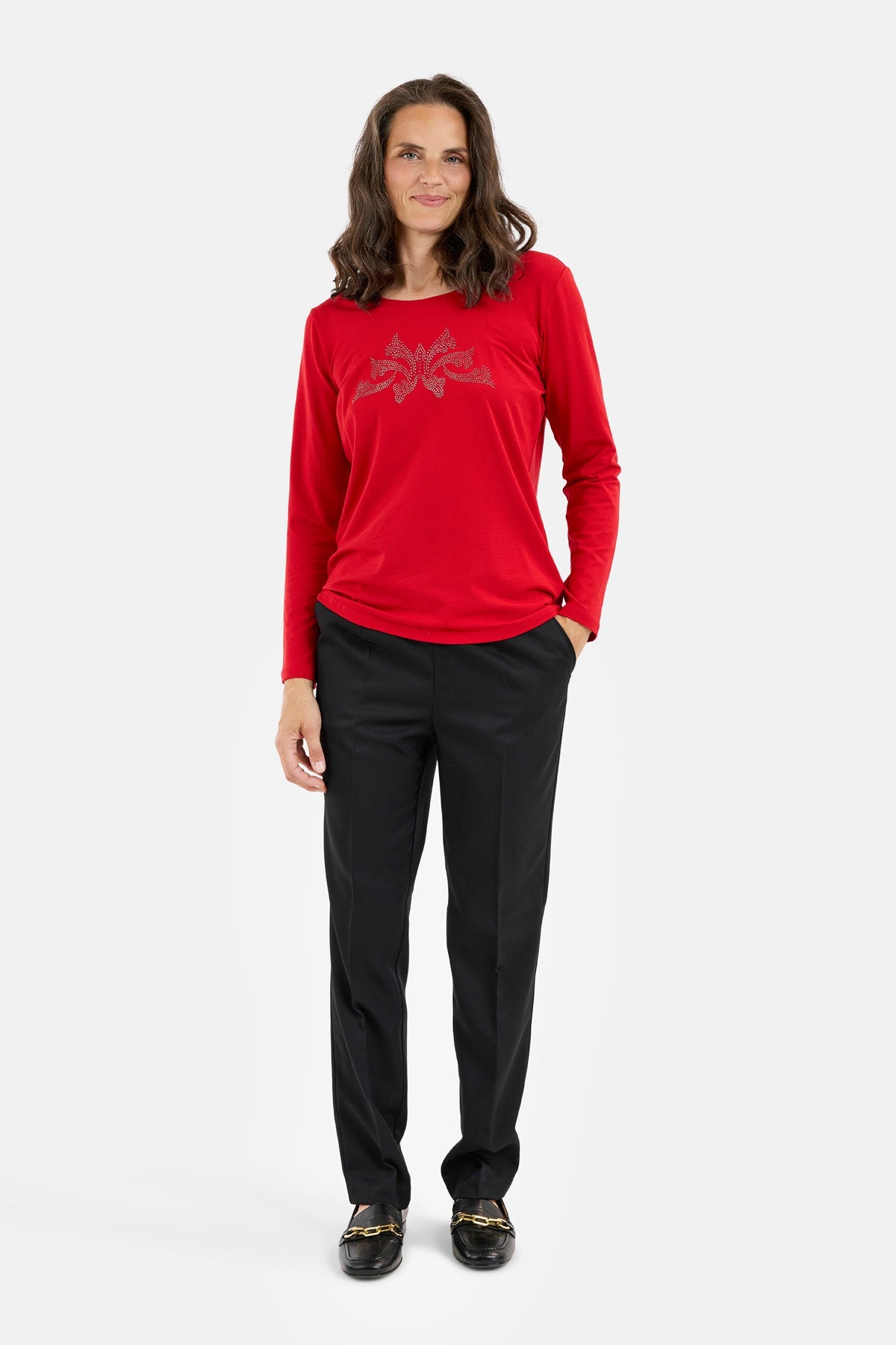 Langærmet T-shirt - Rød - Simisten