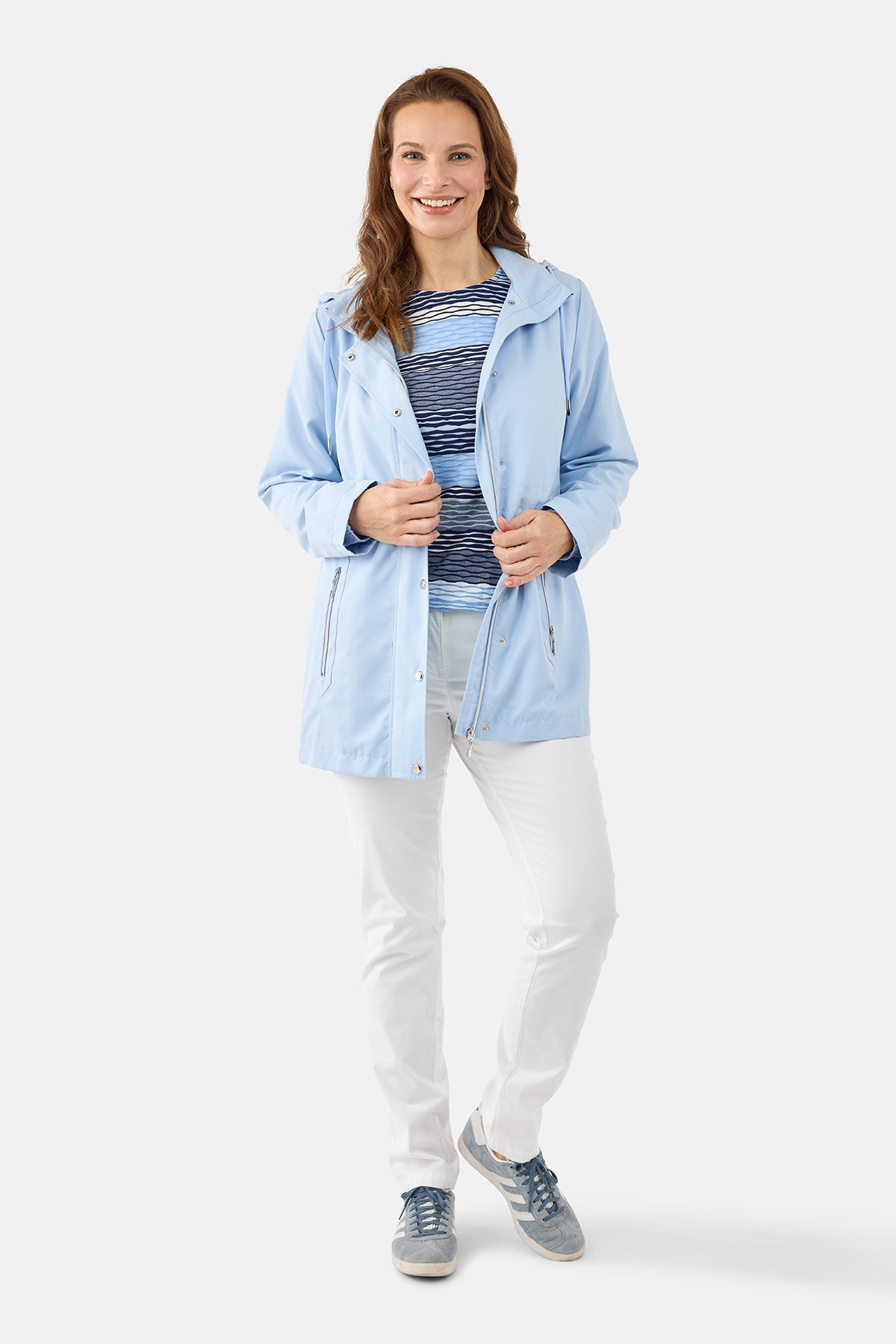 Jakke - Lyseblå - Aftagelig Hætte