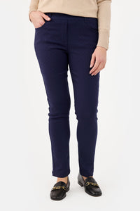 7/8 Bukser - Navy - Mønstret