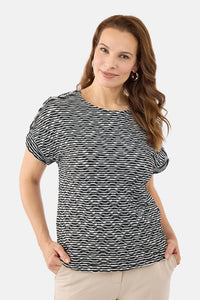 Kortærmet T-shirt - Sort Mix - Mønstret
