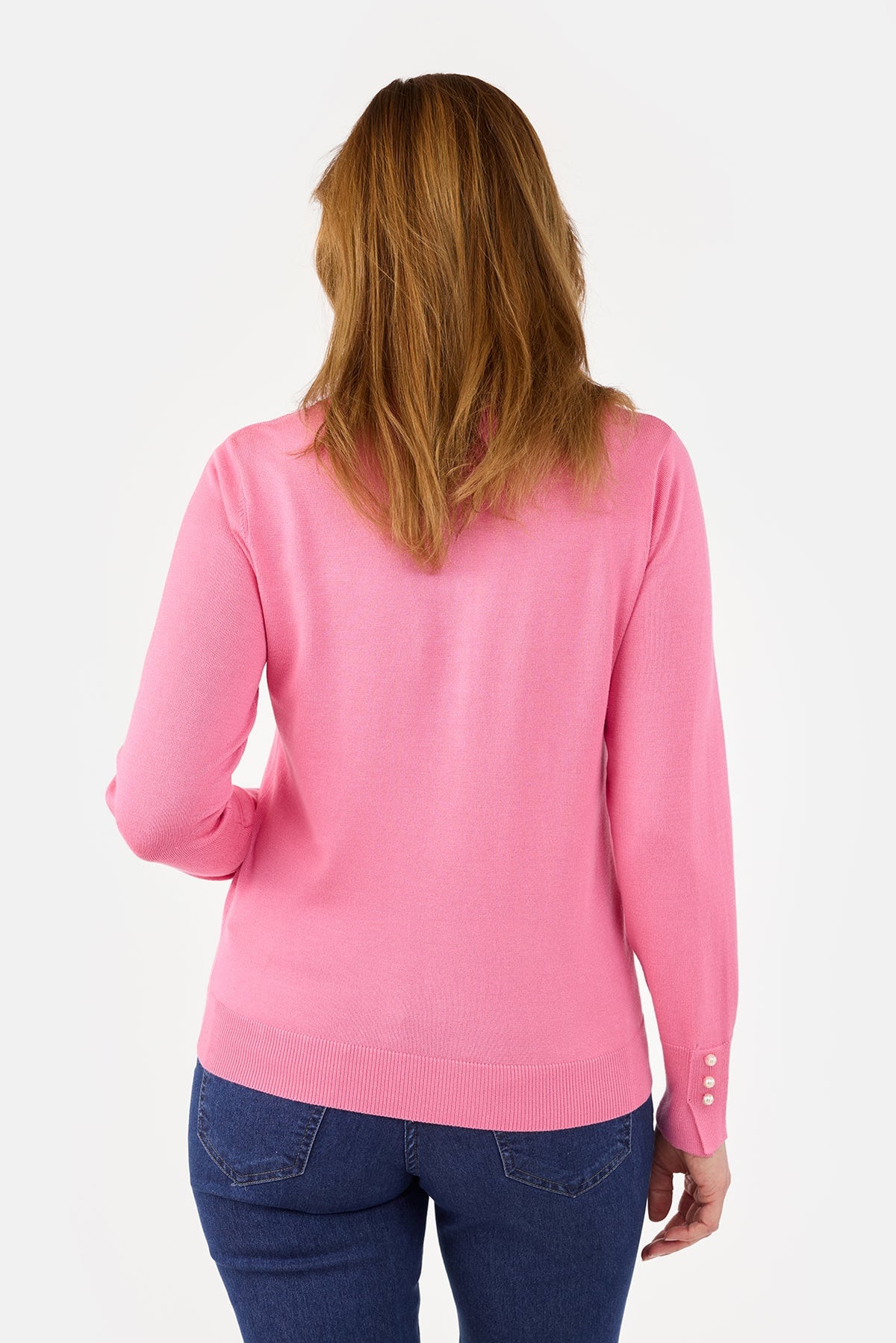 Strik Polo - Pink - Perleknapper