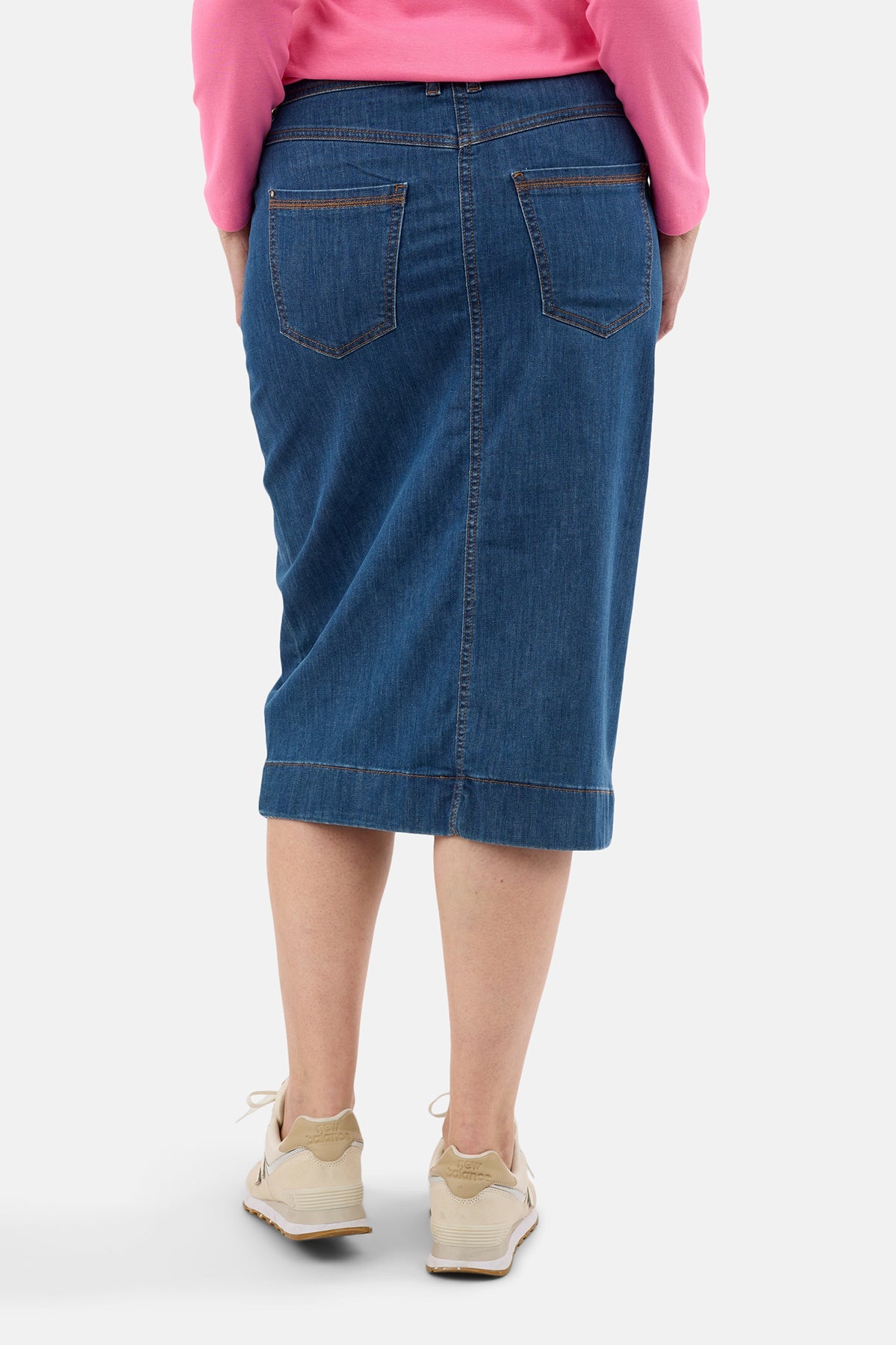 Denim Nederdel - Blå - Front Slids