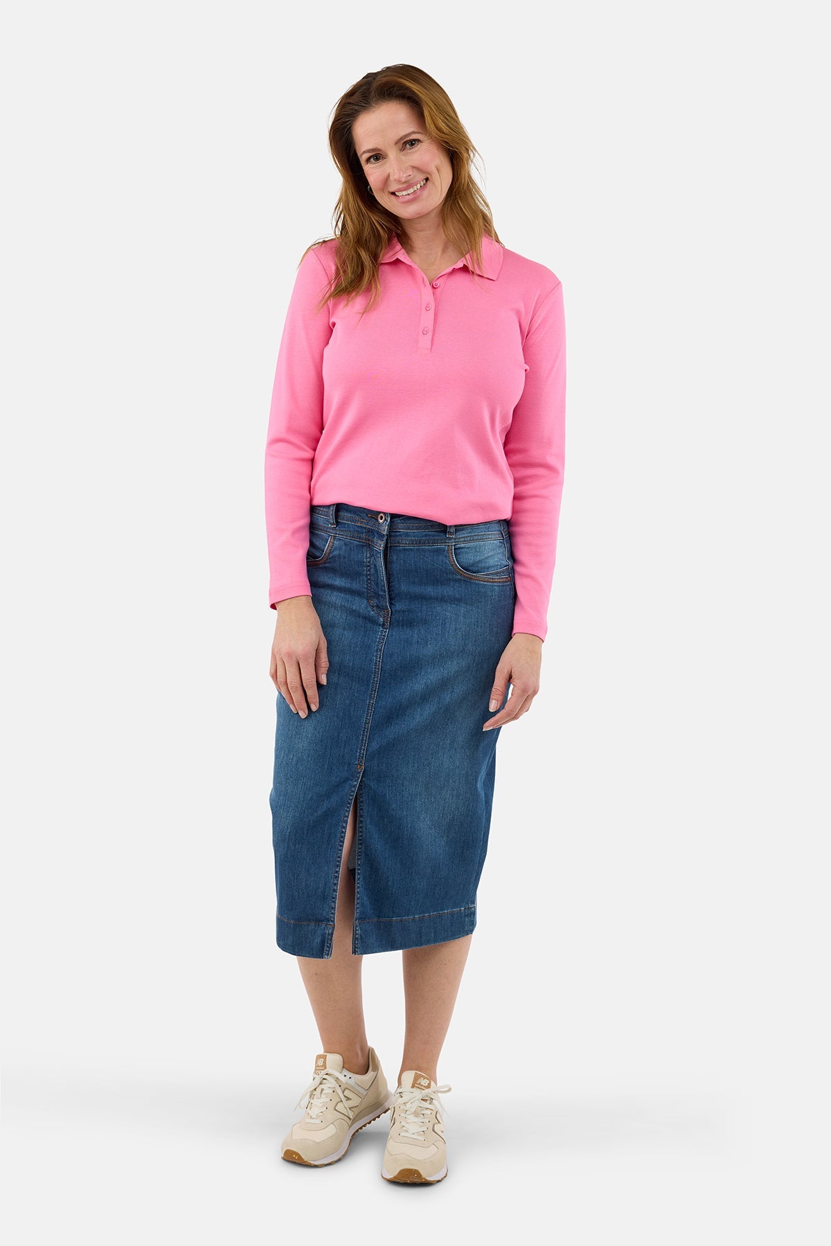 Denim Nederdel - Blå - Front Slids