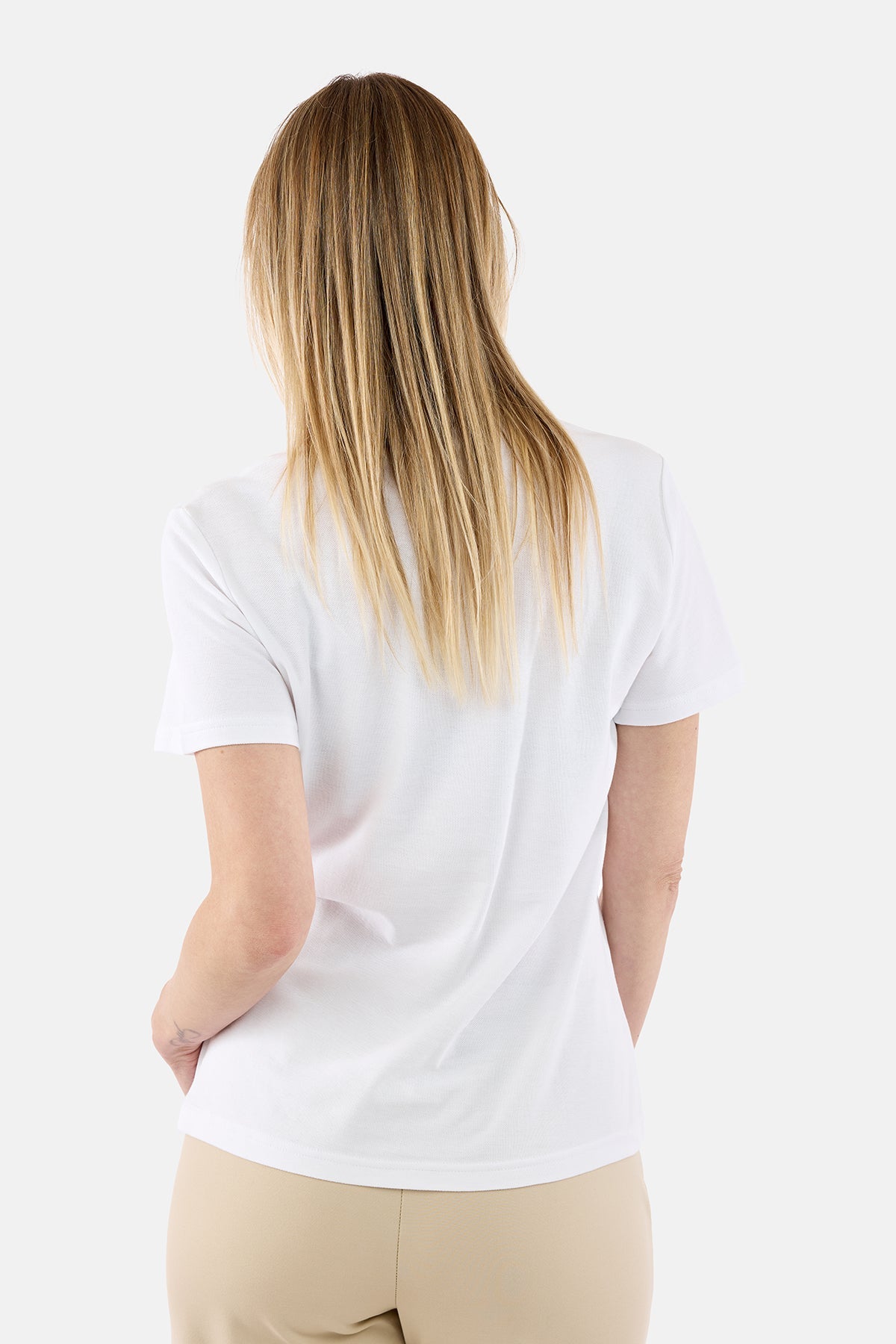 Kortærmet T-shirt - Hvid - Flæsedetalje