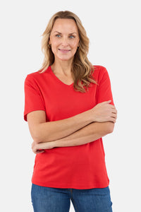 Basis T-shirt - Rød - V-Hals