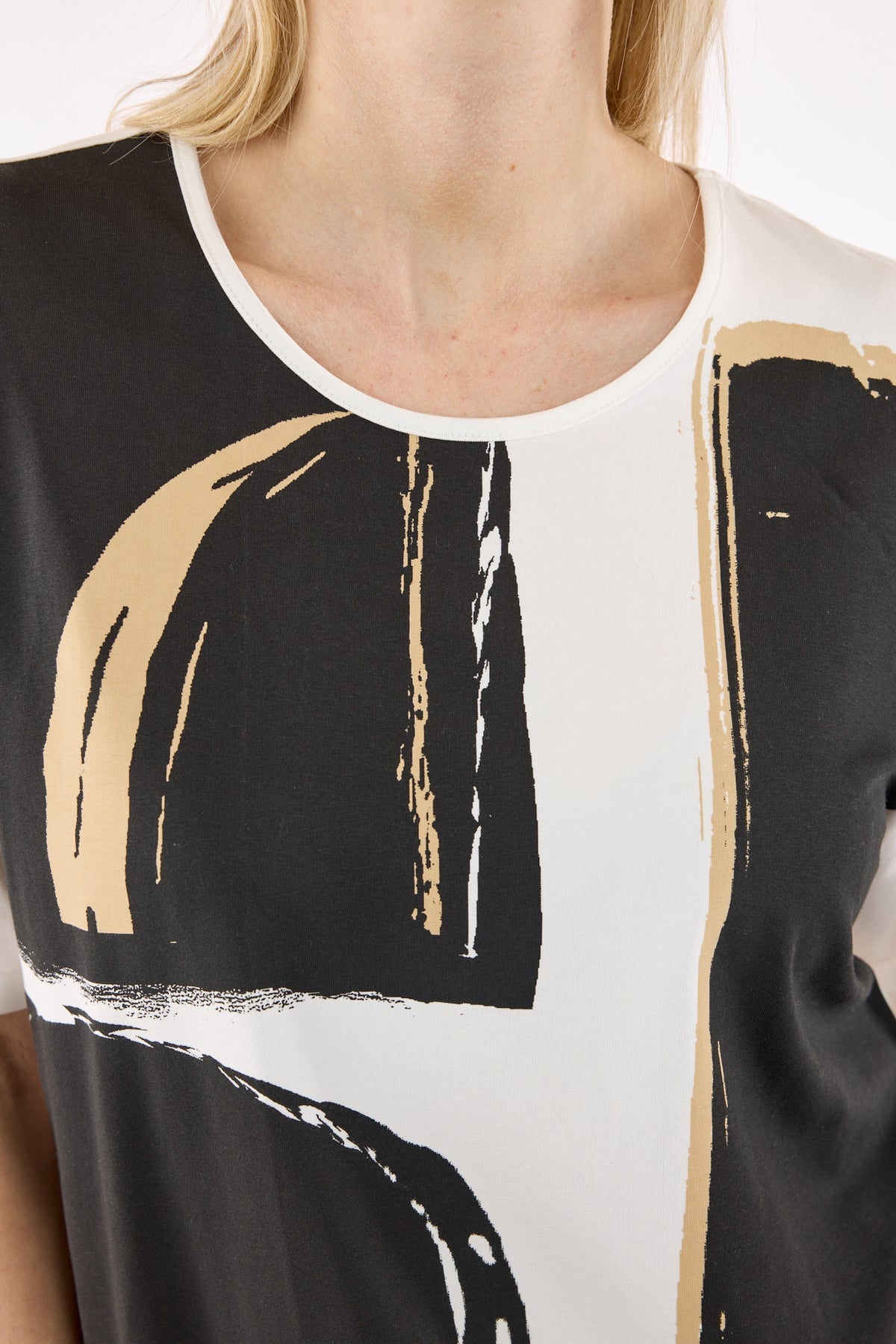 Kortærmet T-shirt - Sort / Hvid - Grafisk Print