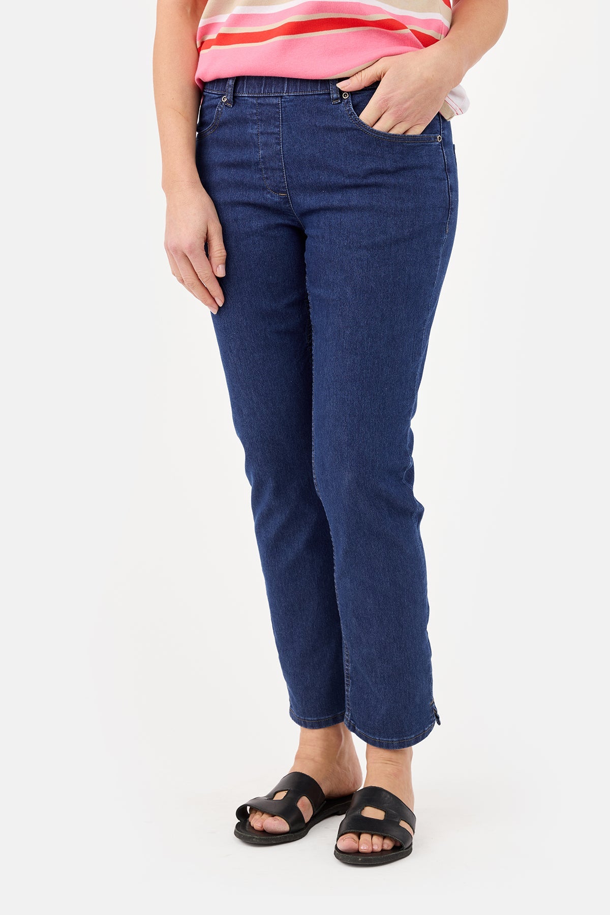 Sofie 7/8 Bukser - Mørkeblå Denim - Straight Fit