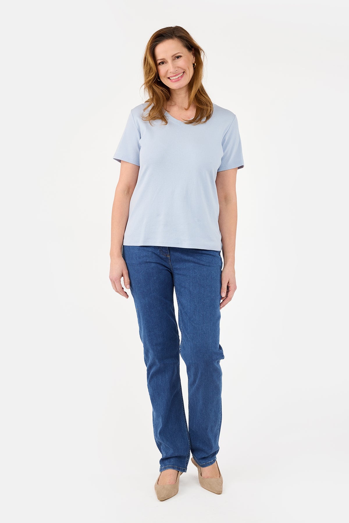 Ingrid Jeans - Blå - Straight Fit - Bede Lægge