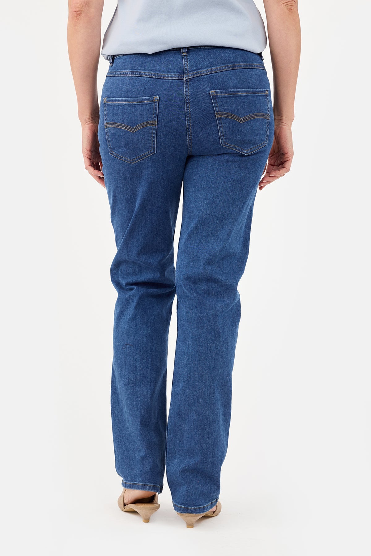 Ingrid Jeans - Blå - Straight Fit - Bede Lægge