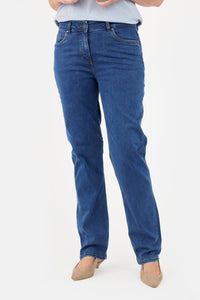 Ingrid Jeans - Blå - Straight Fit - Bede Lægge