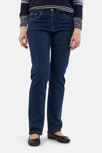 Ingrid Jeans - Mørkeblå - Straight Fit - Brede Lægge