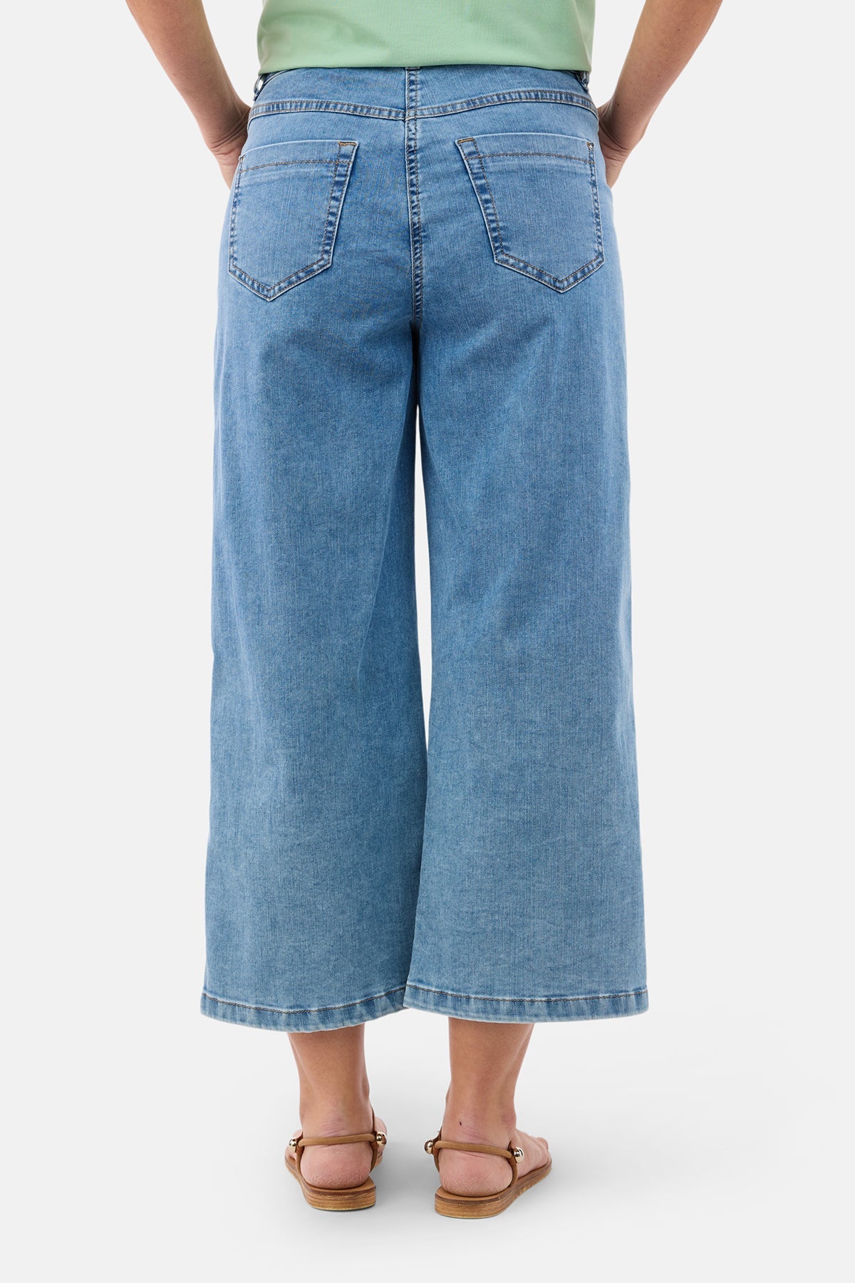 Capri Jeans - Blå - Broderidetalje
