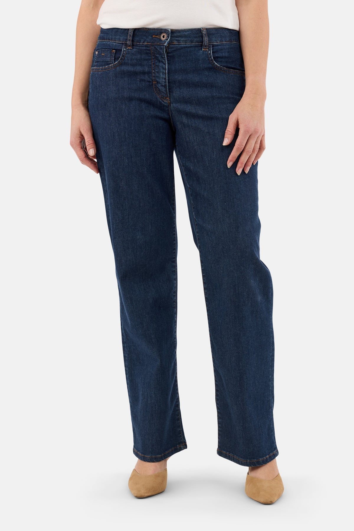 Jeans - Mørkeblå Denim - Lige Ben
