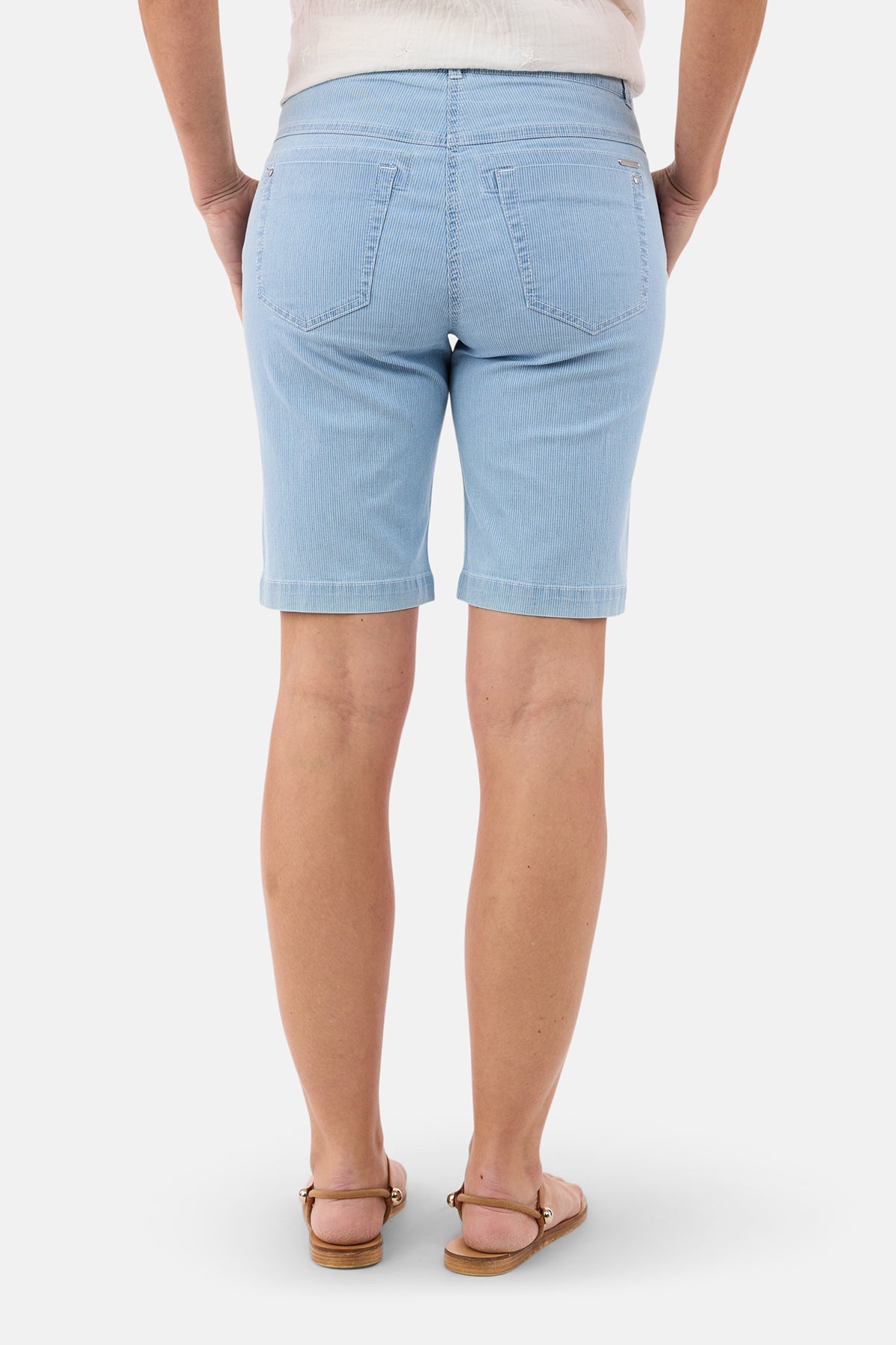 Shorts - Lyseblå Denim - Stribet
