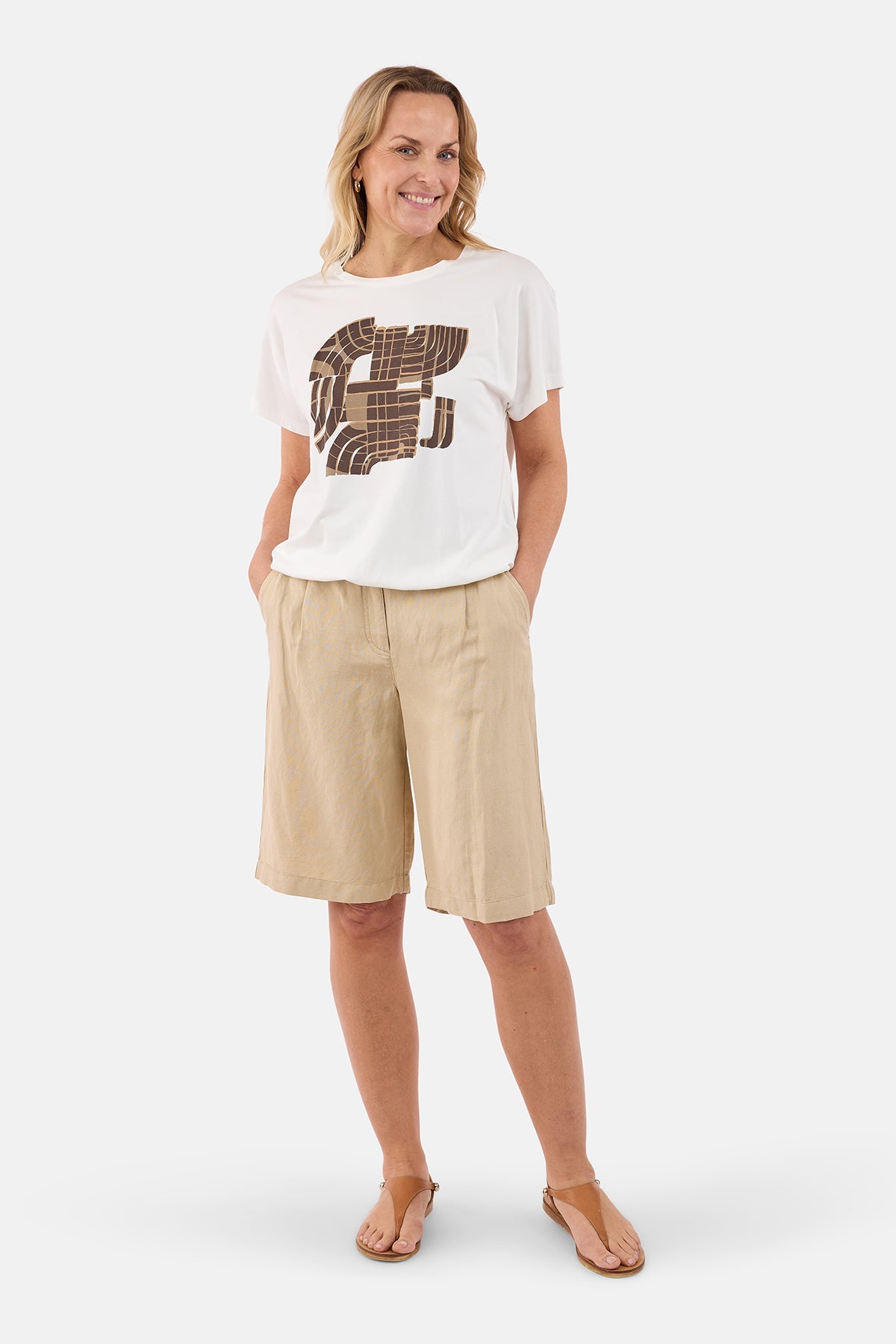 Kortærmet T-shirt - Hvid - Med Print