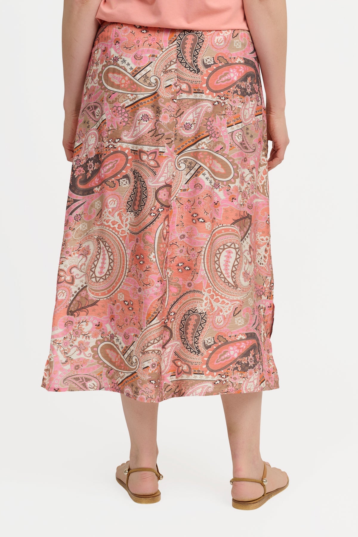 Nederdel - Koral - Paisleyprint