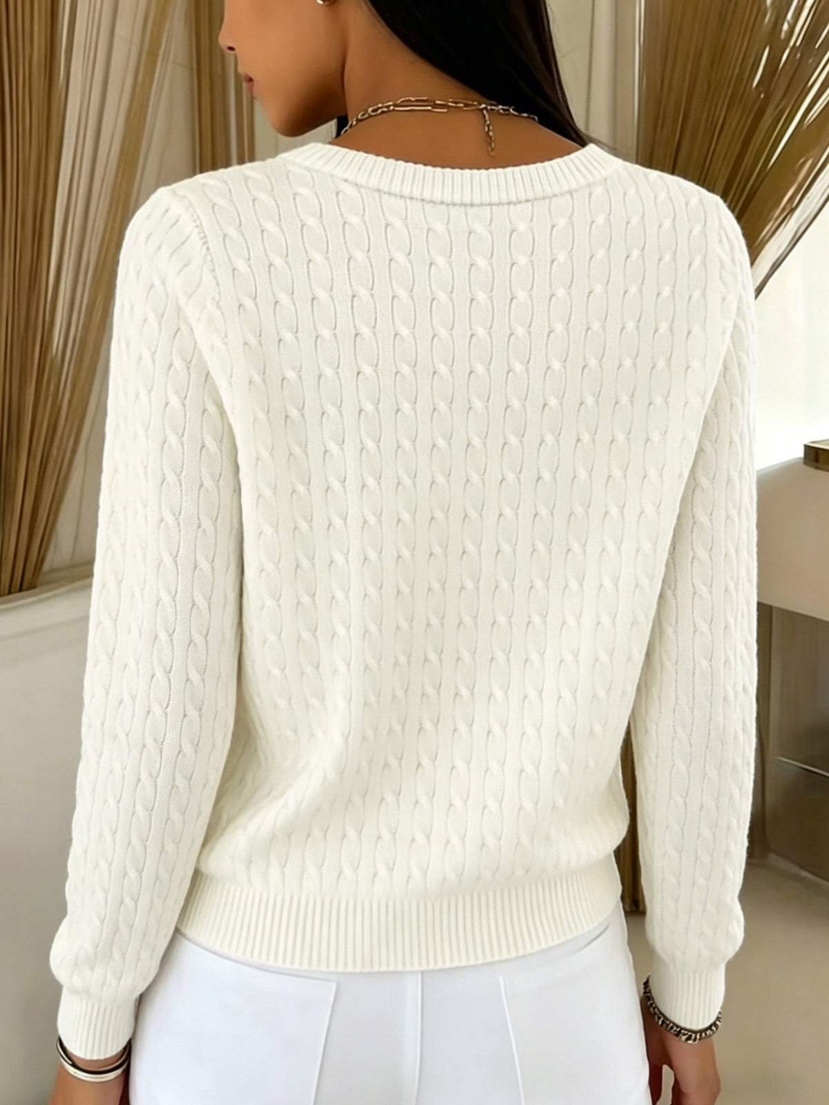 Tilde | Kabelstrikket cardigan med knap