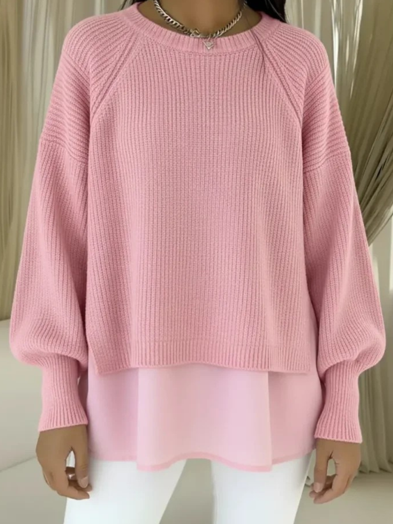 Birgitte | Striktrøje med lag-på-lag look