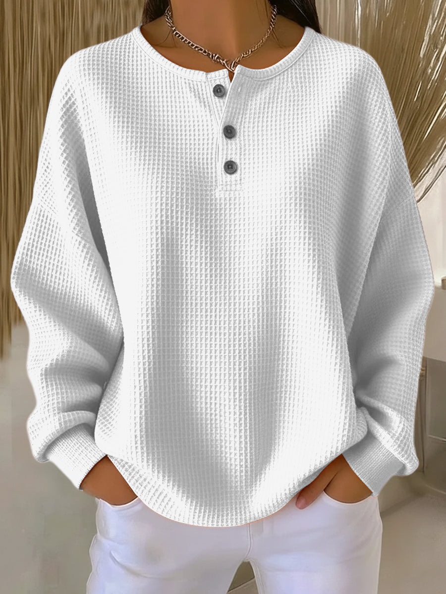 Tilde | Tekstureret henley-sweatshirt