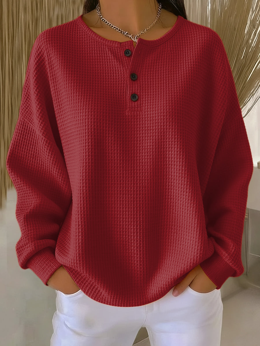 Tilde | Tekstureret henley-sweatshirt