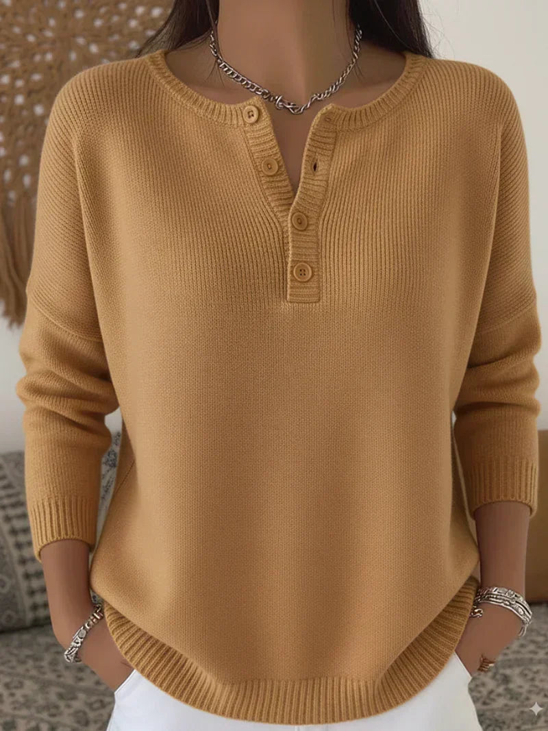 Rosa | Henley-striktrøje med knapper