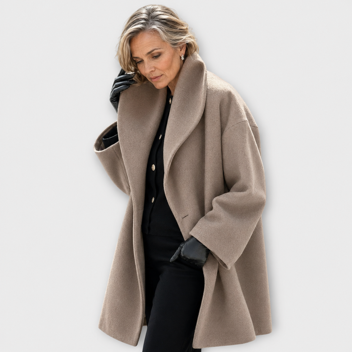 Brigitta | Oversized vinterfrakke med bred krave