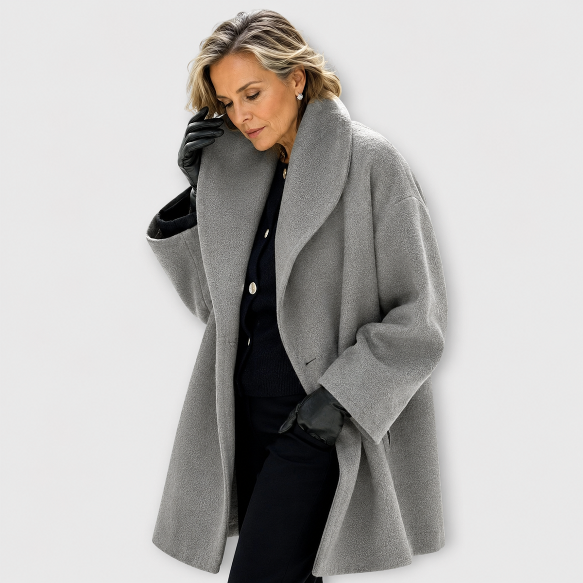 Brigitta | Oversized vinterfrakke med bred krave