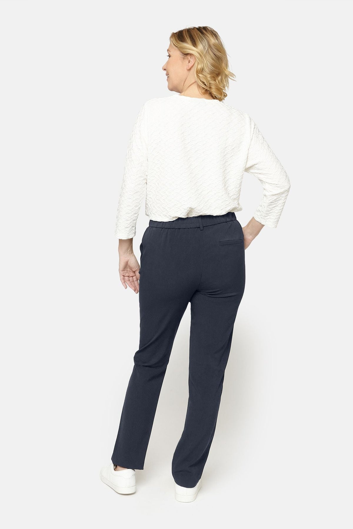 Sofie Bukser - Navy - Slim Fit / Elastik i Taljen