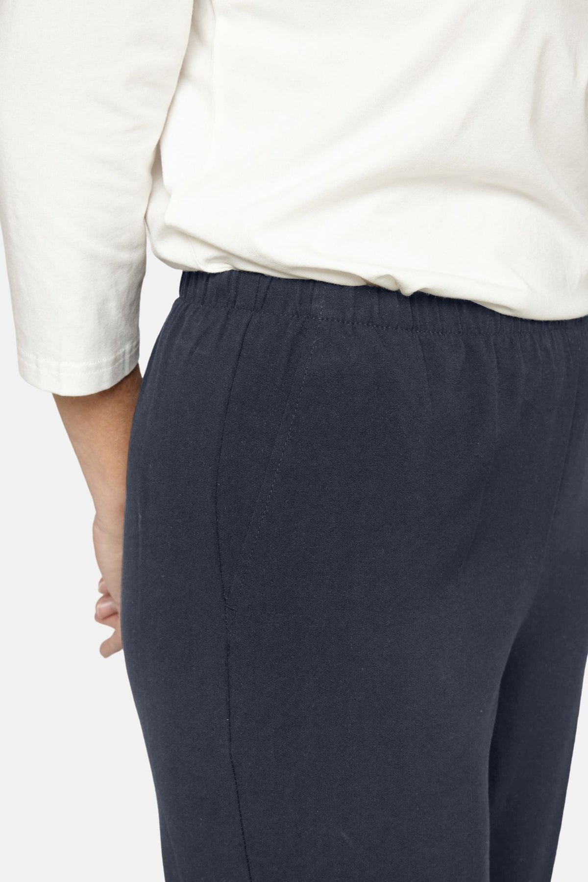 Anna Bukser - Navy - Regular Fit - Elastik i Taljen