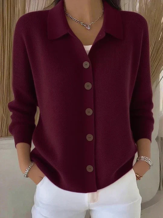 Rikke | Cardigan med knapper og høj hals
