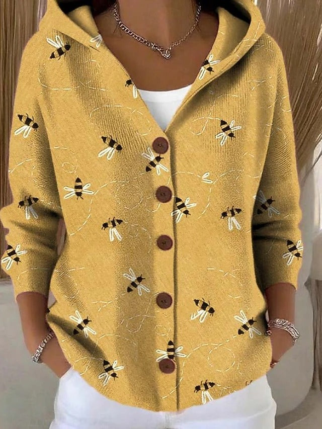 Johanne | Mønstret hættecardigan
