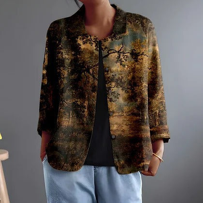 Fiorenza | Kunstnerisk skjortebluse med skovprint