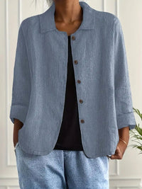 Wilhelmine | Let crinkle-skjortebluse med knapper