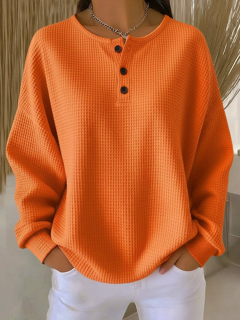 Tilde | Tekstureret henley-sweatshirt