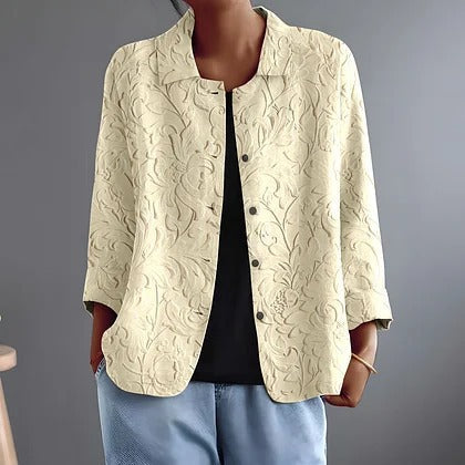 Delphinette | Tonal blomsterbluse med hævet struktur