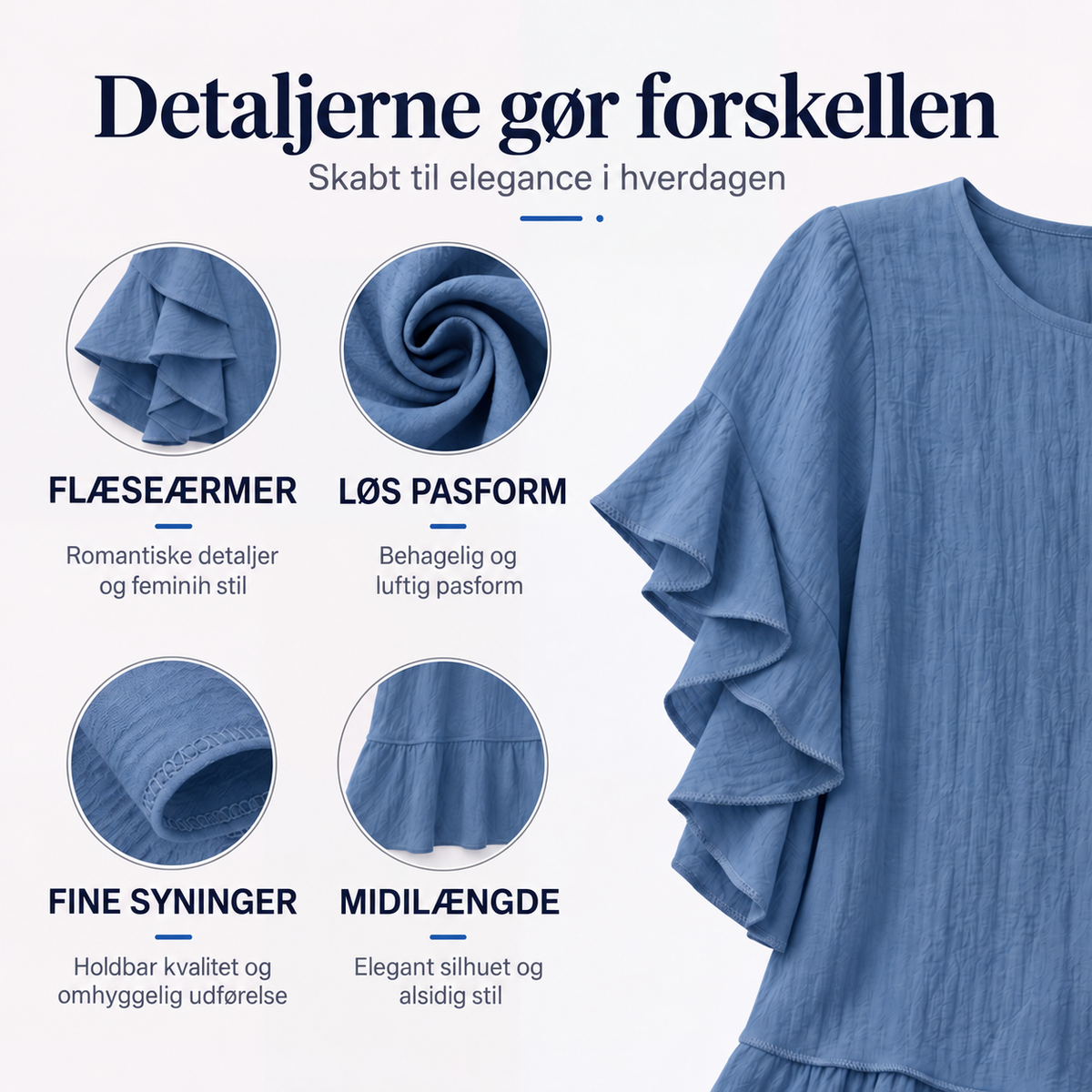 Sommerkjole – Flæseærmer og løs pasform
