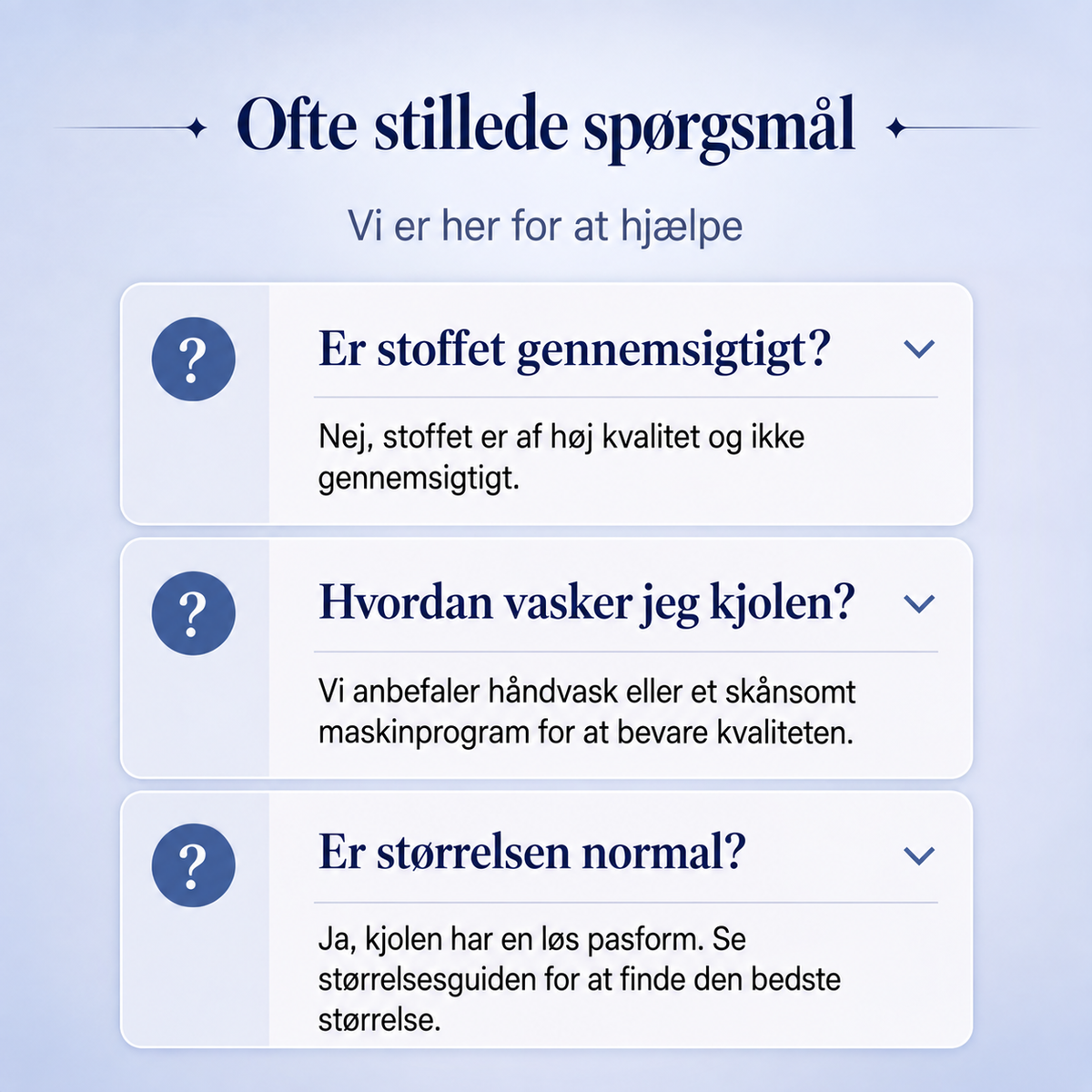 Sommerkjole – Ofte stillede spørgsmål