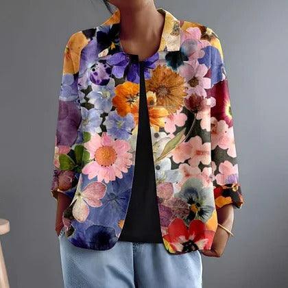 Marguerita | Skjortebluse med farverigt blomsterprint