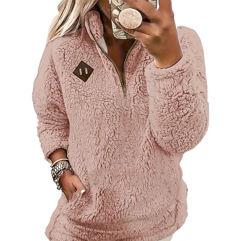 Liva | Lun oversized pullover med halv lynlås